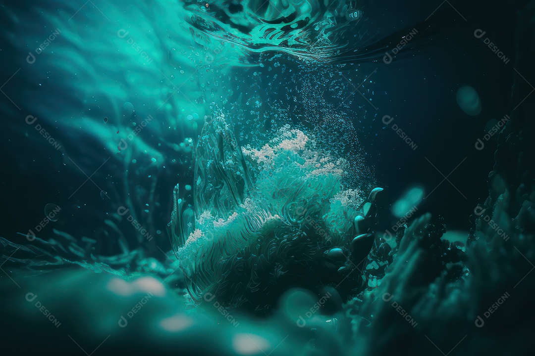 Objeto caindo sobre mar.