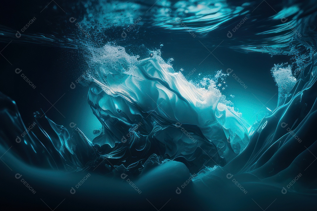 Objeto caindo sobre mar.