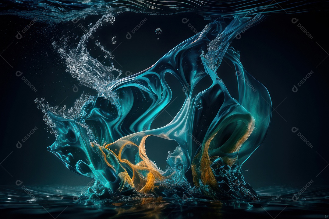 Objeto caindo sobre mar.