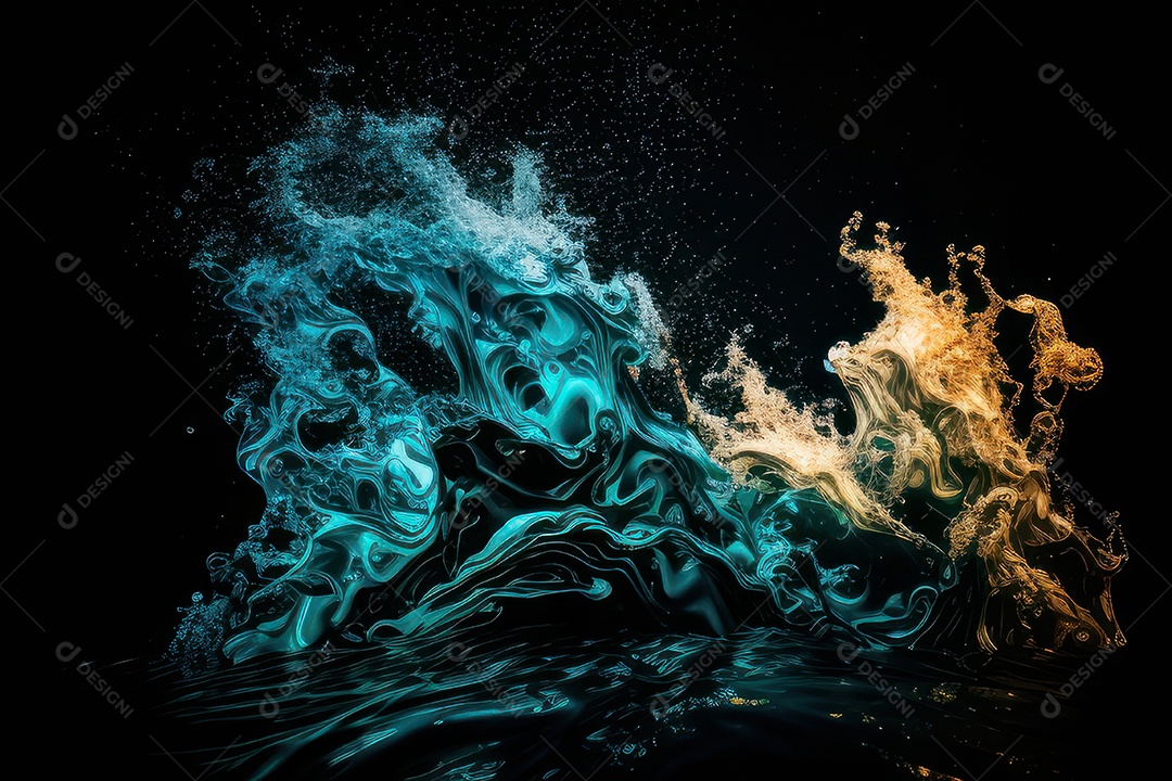 Objeto caindo sobre mar.