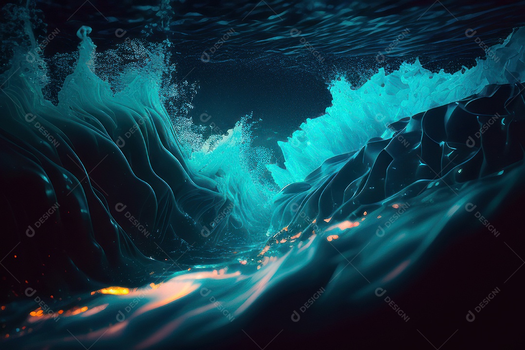 Objeto caindo sobre mar.