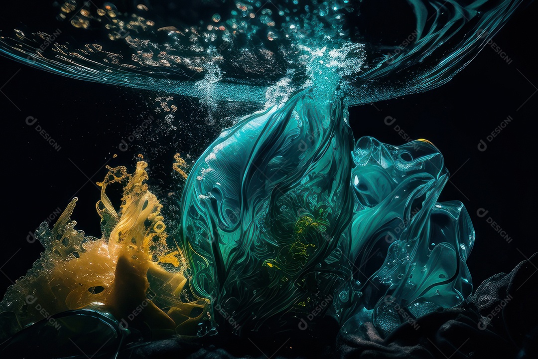 Objeto caindo sobre mar.