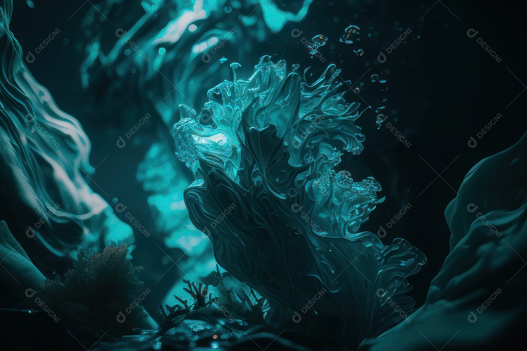 Objeto caindo sobre mar.