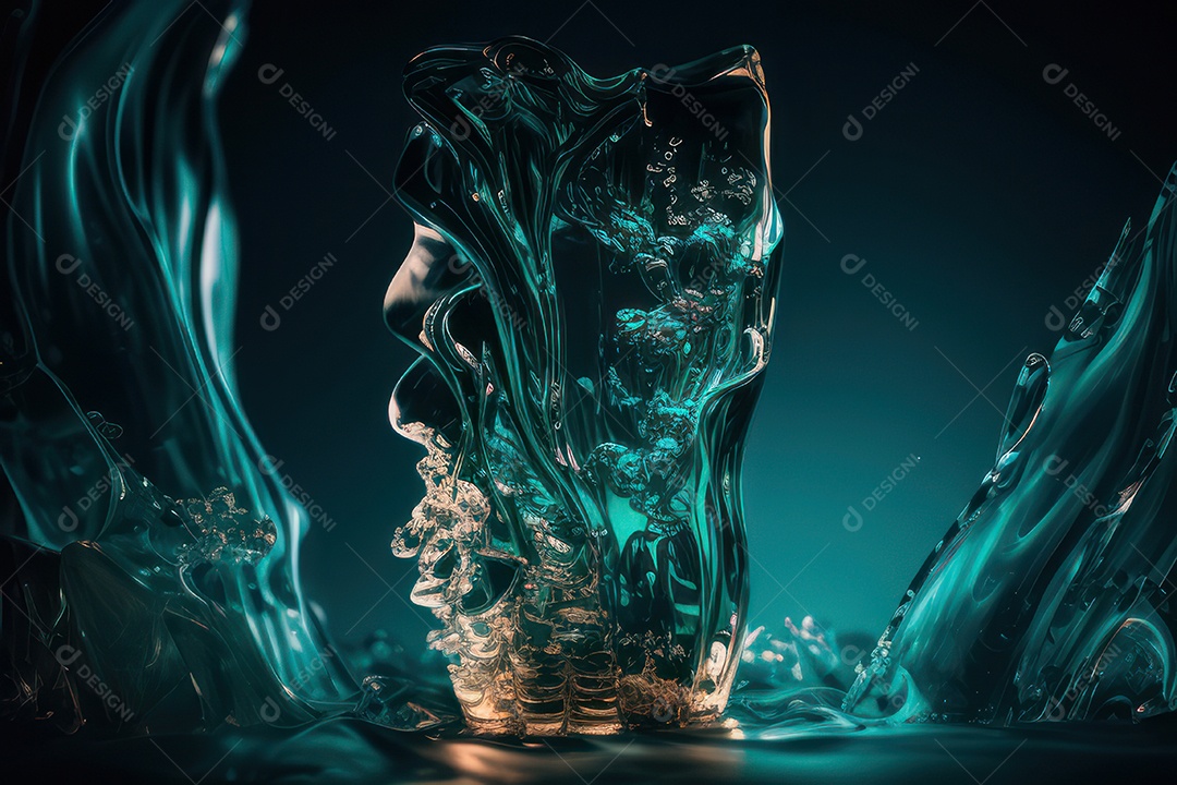 Objeto caindo sobre mar.