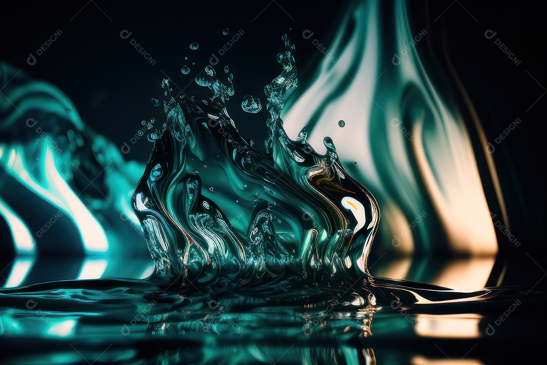 Objeto caindo sobre mar.