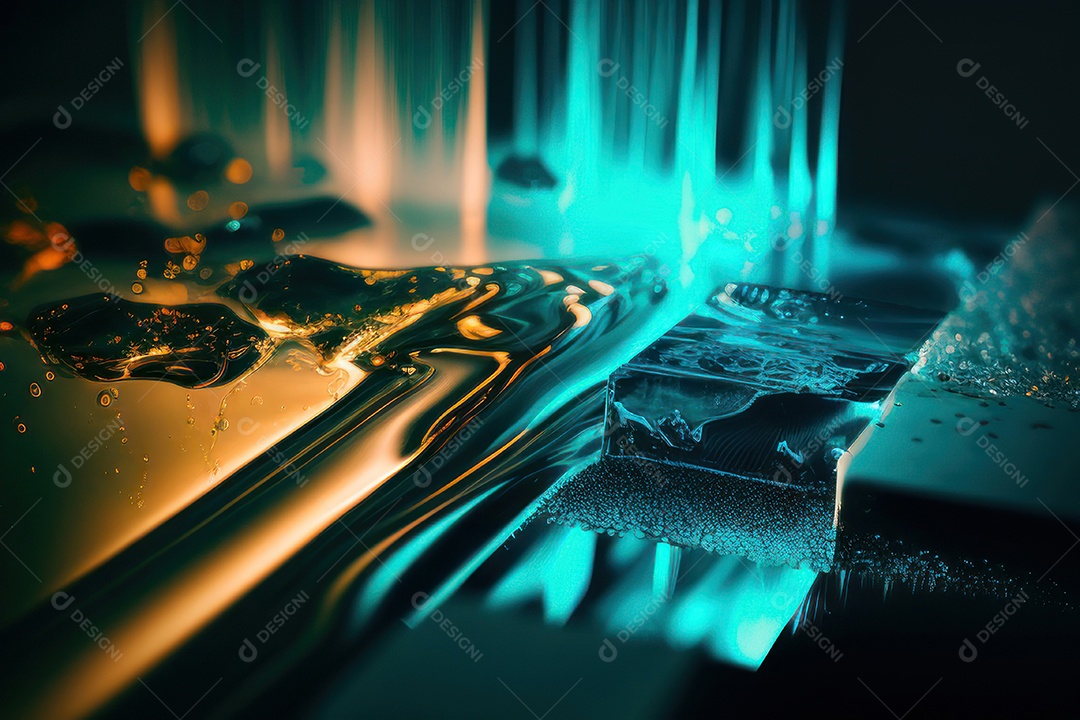 Objeto caindo sobre mar.