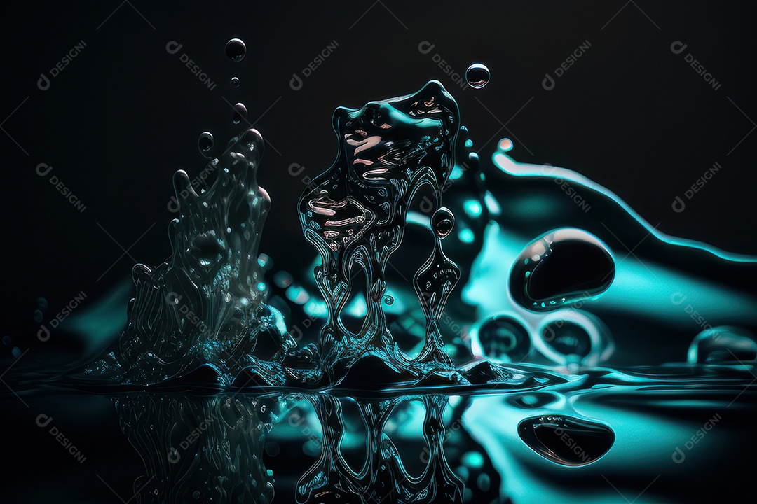 Objeto caindo sobre mar.