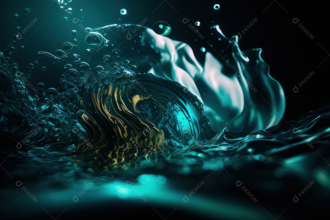 Objeto caindo sobre mar.