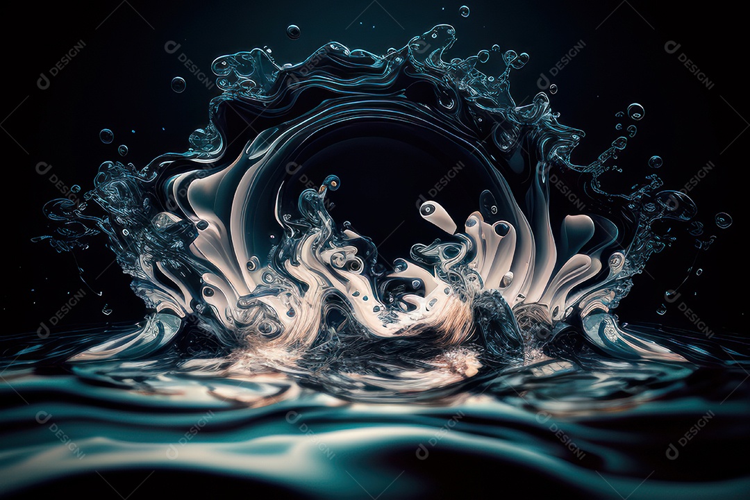 Objeto caindo sobre mar.