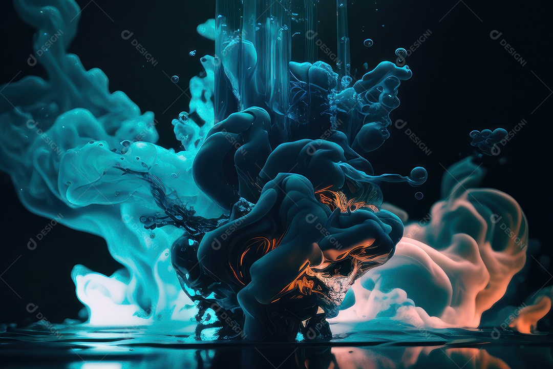 Objeto caindo sobre mar.