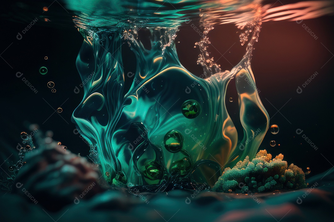 Objeto caindo sobre mar.