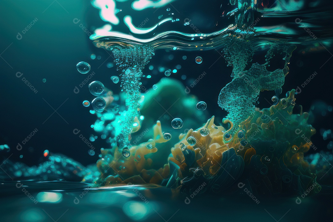 Objeto caindo sobre mar.