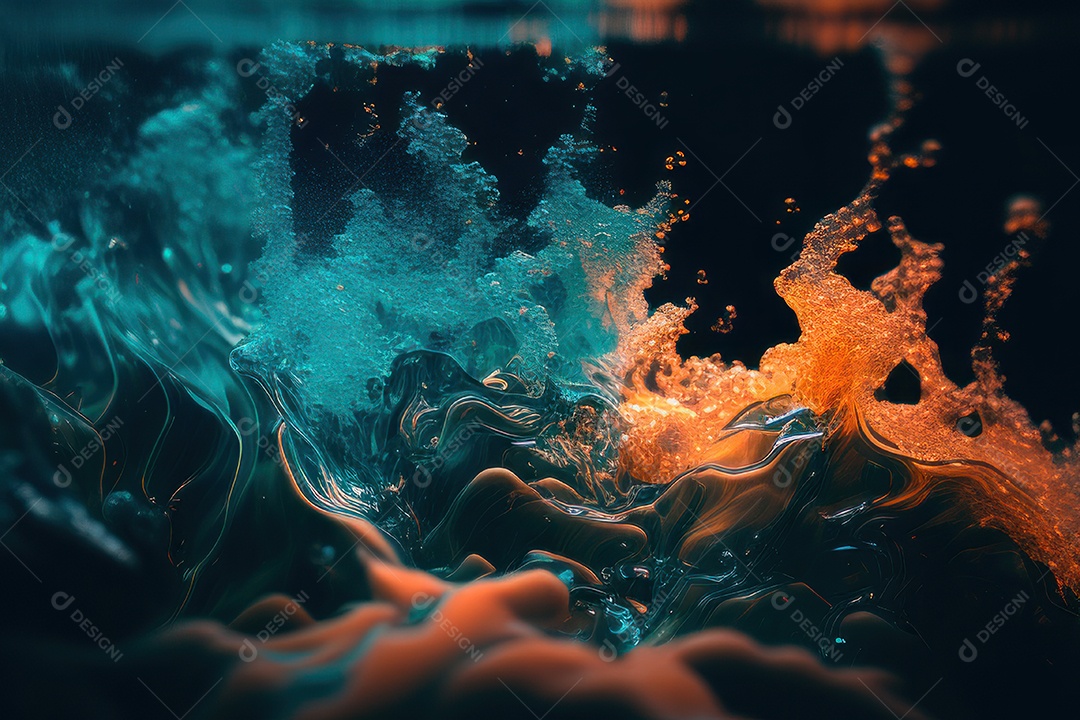 Objeto caindo sobre mar.