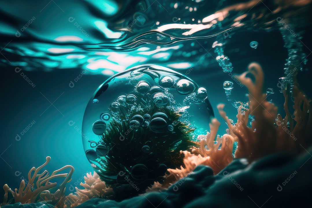 Objeto caindo sobre mar.