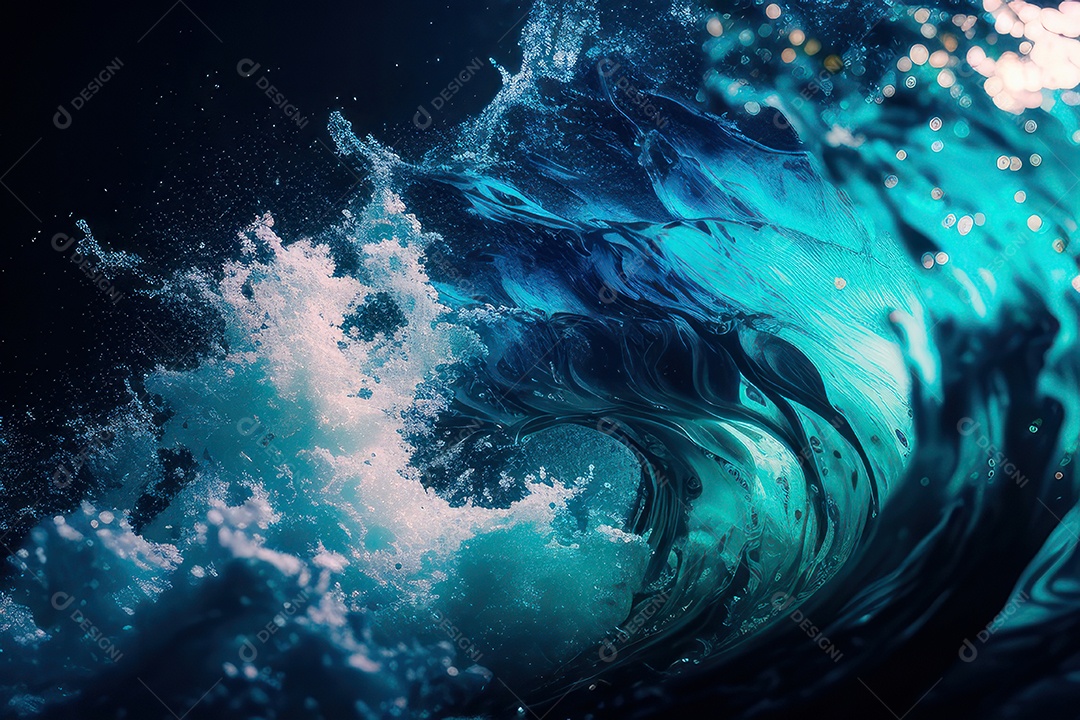 Objeto caindo sobre mar.