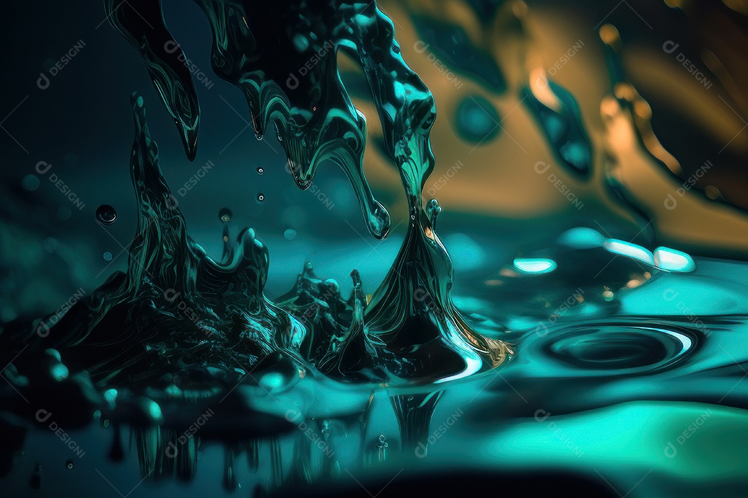 Objeto caindo sobre mar.