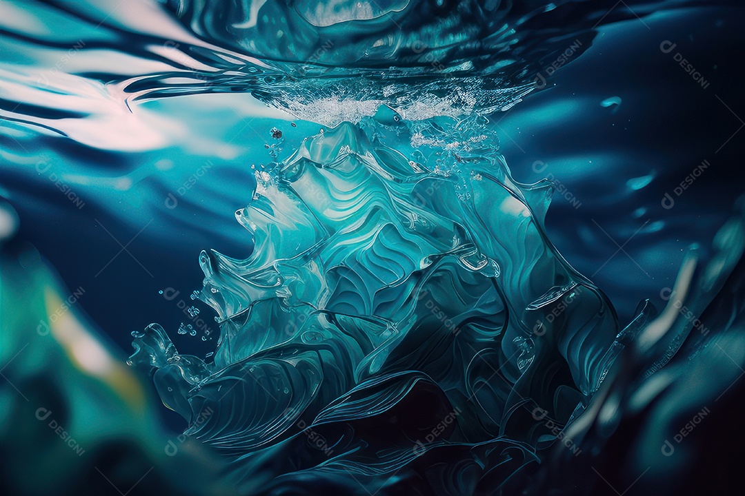 Objeto caindo sobre mar.