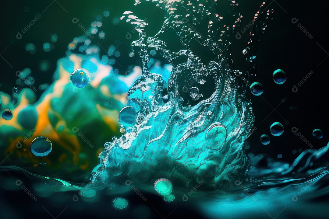 Objeto caindo sobre mar.