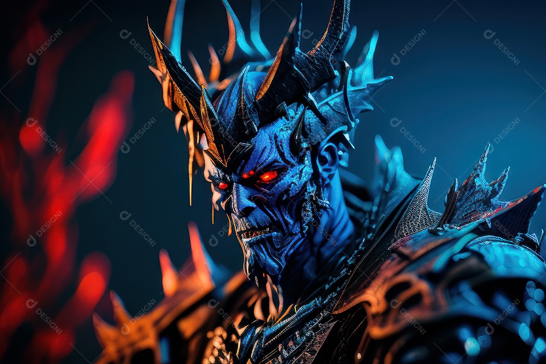 Criatura com olhos vermelhos fundo isolado.