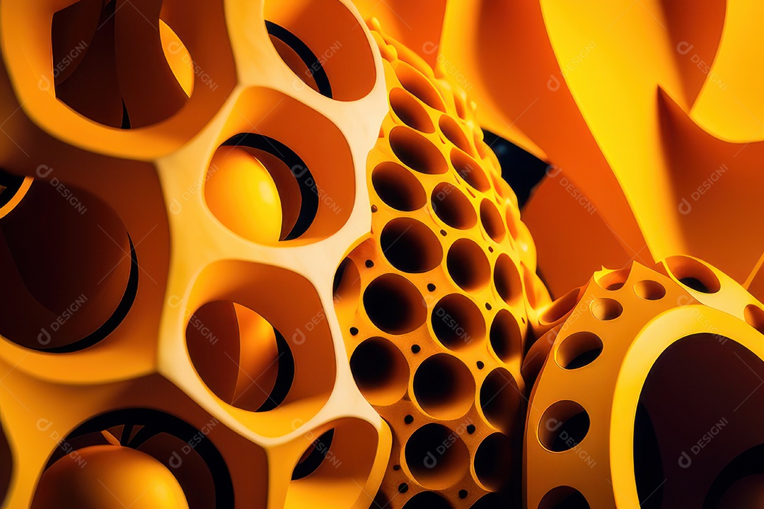 Background com formas amarela.