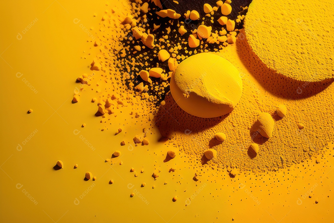 Background com formas amarela.