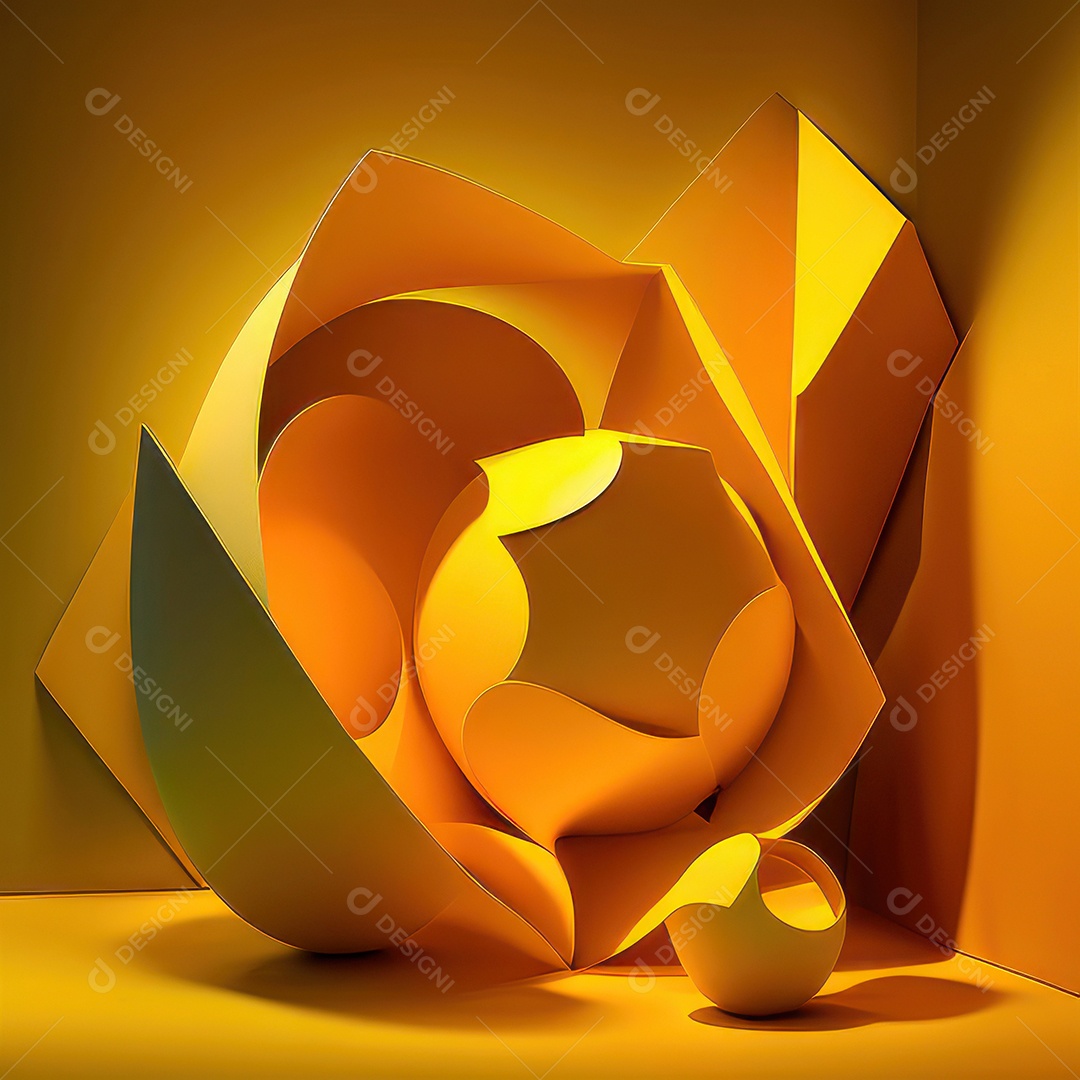 Background com formas amarela.