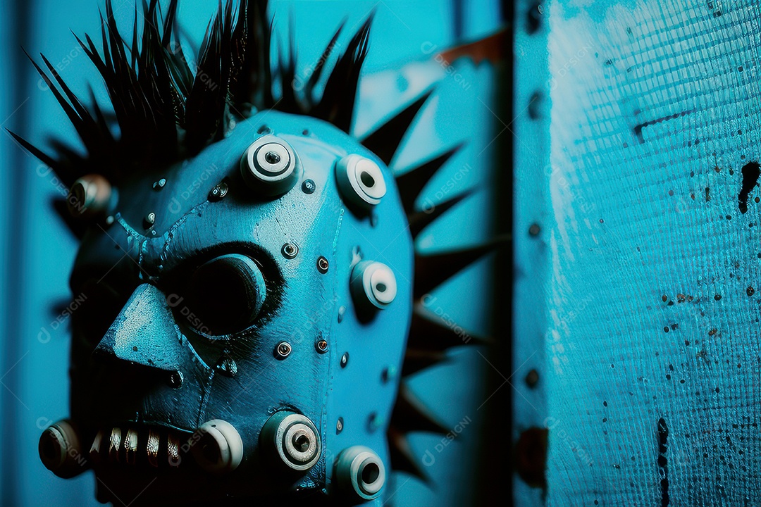 Criatura com olhos vermelhos fundo isolado.