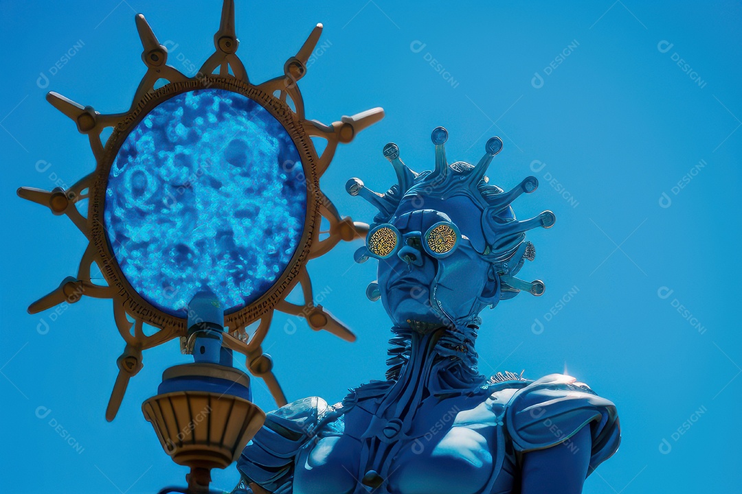 Criatura com olhos vermelhos fundo isolado.