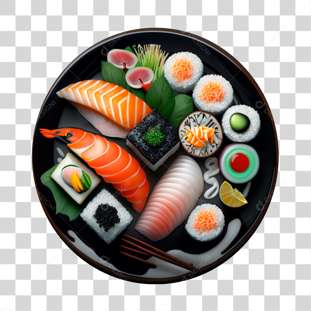 Delicioso prato de comida japonesa