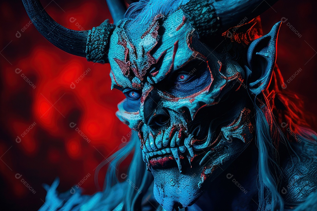 Criatura com olhos vermelhos fundo isolado.