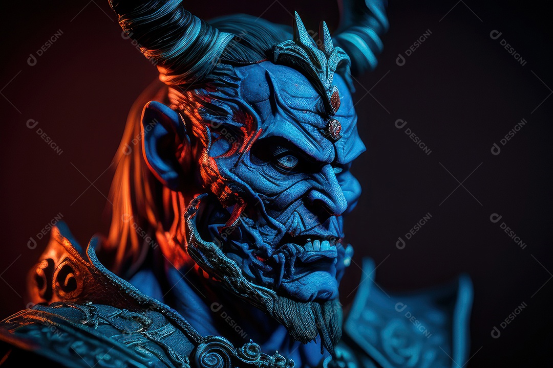 Criatura com olhos vermelhos fundo isolado.