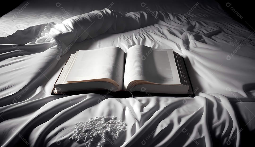 Livro sobre páginas abertas de folha branca. conceito de dia mundial do livro.