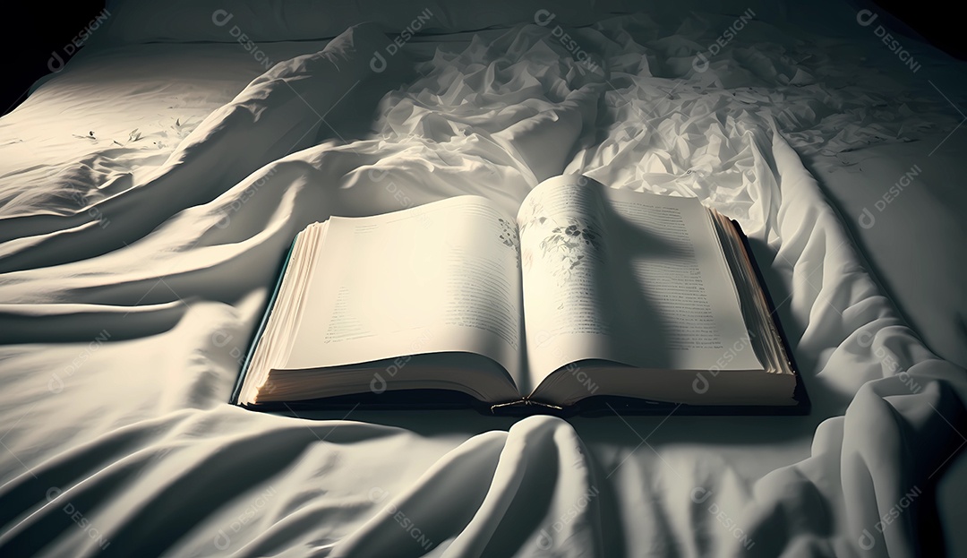 Livro sobre páginas abertas de folha branca. conceito de dia mundial do livro.