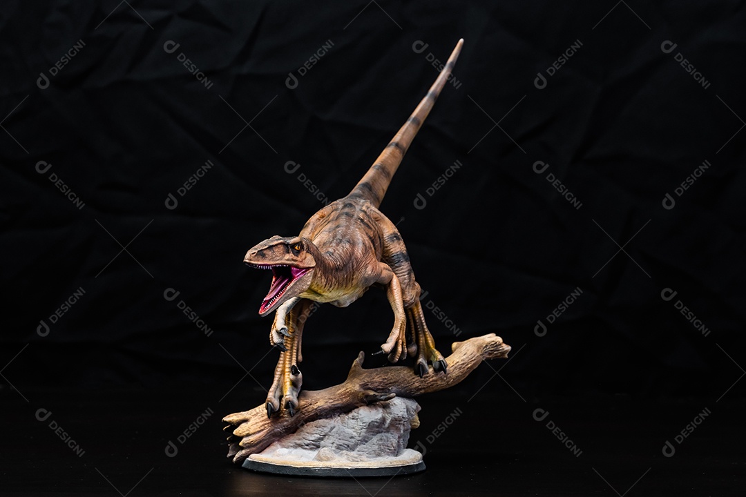 Dinossauro em fundo preto