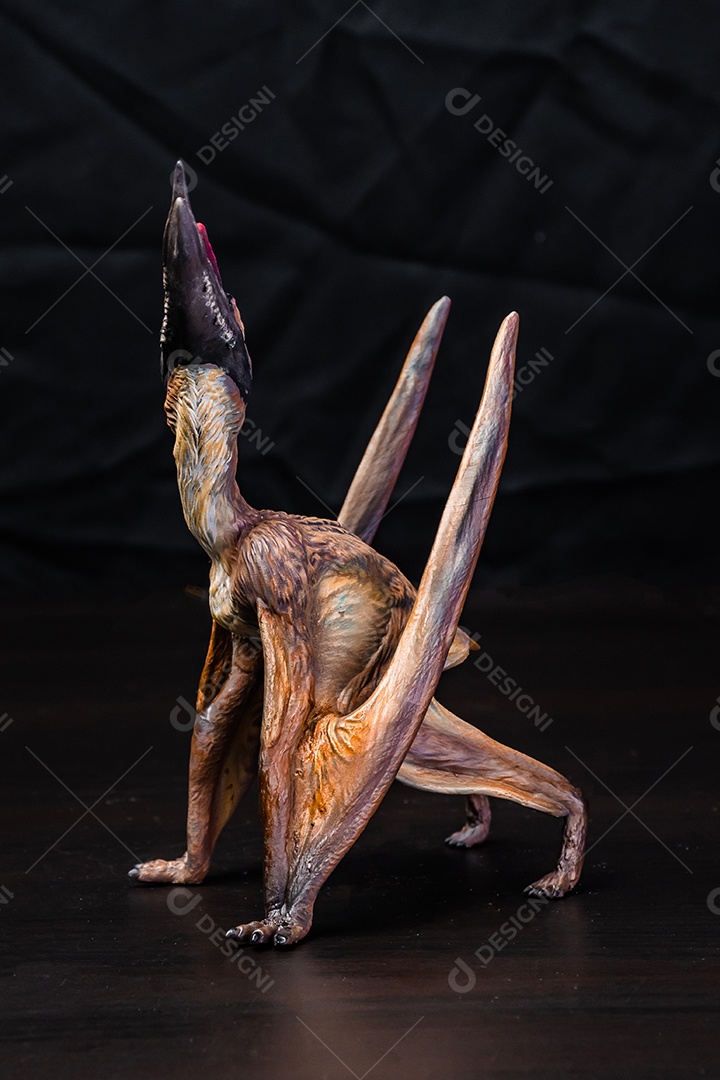 Dinossauro em fundo preto