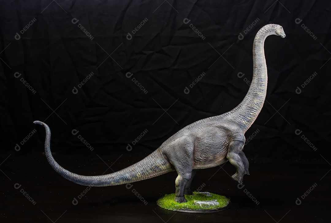 Dinossauro em fundo preto