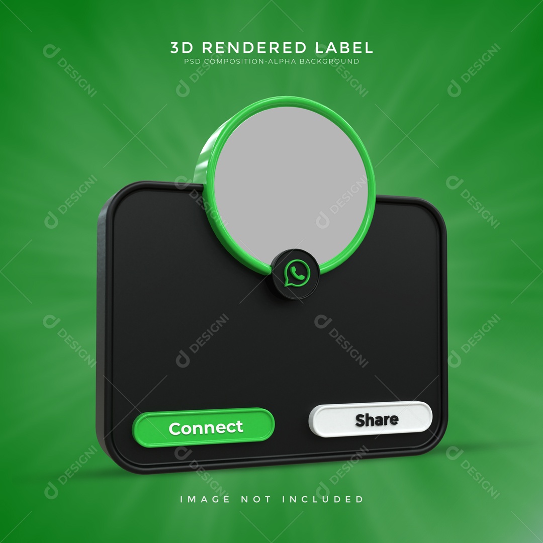 Moldura De Perfil WhatsApp Conectar E Compartilhar Elemento 3D PSD
