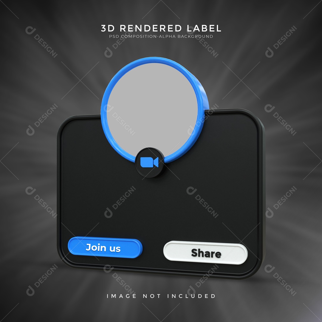 Moldura De Perfil De Zoom Junte-se E Compartilhar Elemento 3D PSD