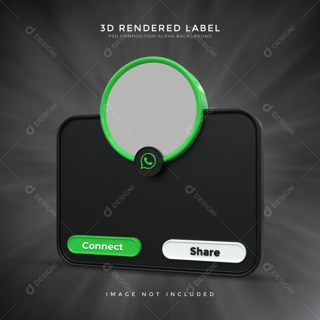 Moldura De Perfil De WhatsApp Conectar E Compartilhar Elemento 3D PSD