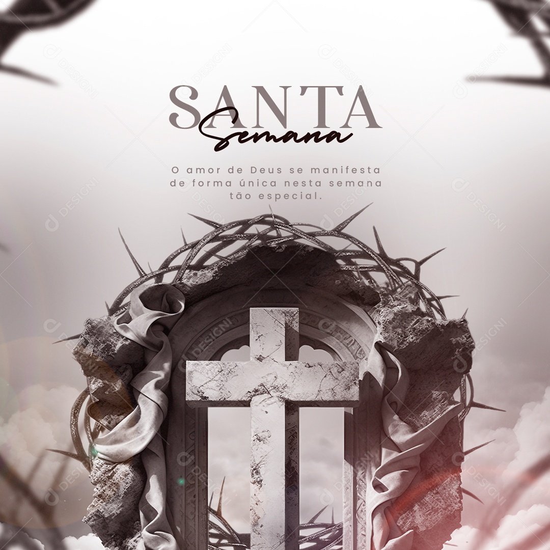 O Amor De Deus Se Manifesta De Forma Única Semana Santa Social Media PSD Editável