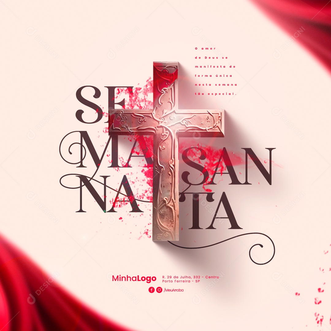 O Amor De Deus Se Manifesta Semana Santa Social Media PSD Editável