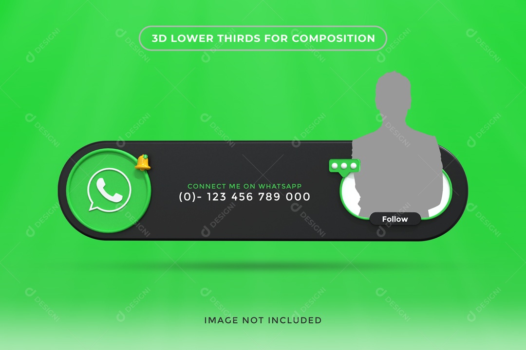 Placa De Perfil Segue Com Foto Whatsapp Elemento 3D PSD