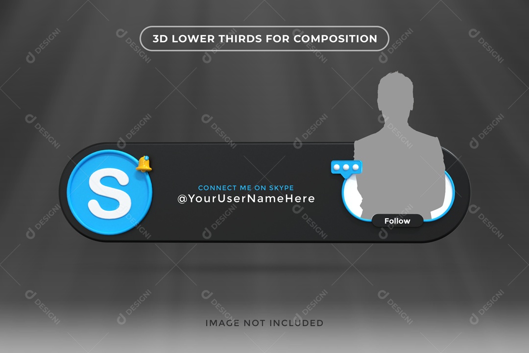 Placa De Perfil Segue Com Foto Skype Elemento 3D PSD