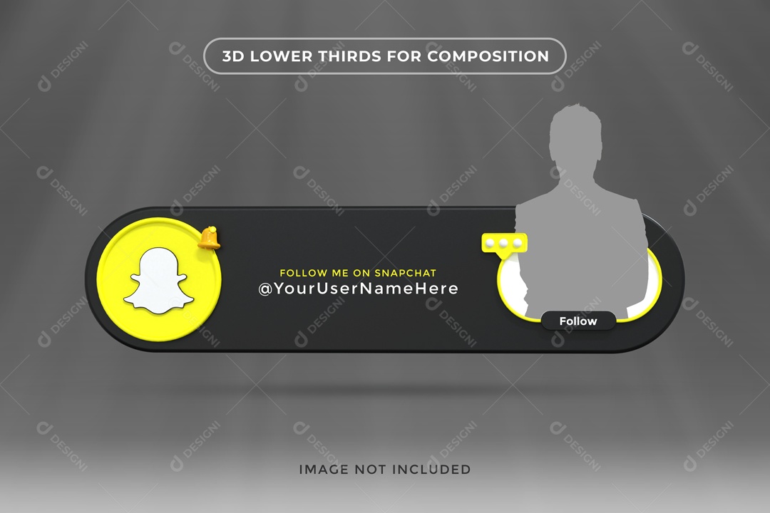 Placa De Perfil Segue Com Foto Snapchat  Elemento 3D PSD