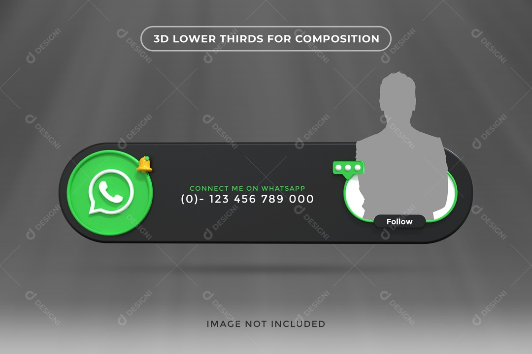 Placa De Perfil Conecte Com Foto WhatsApp Elemento 3D PSD