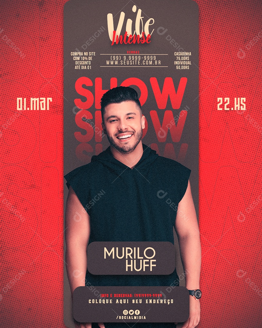 Vite Intense Murilo Huff Flyer Social Media PSD Editável