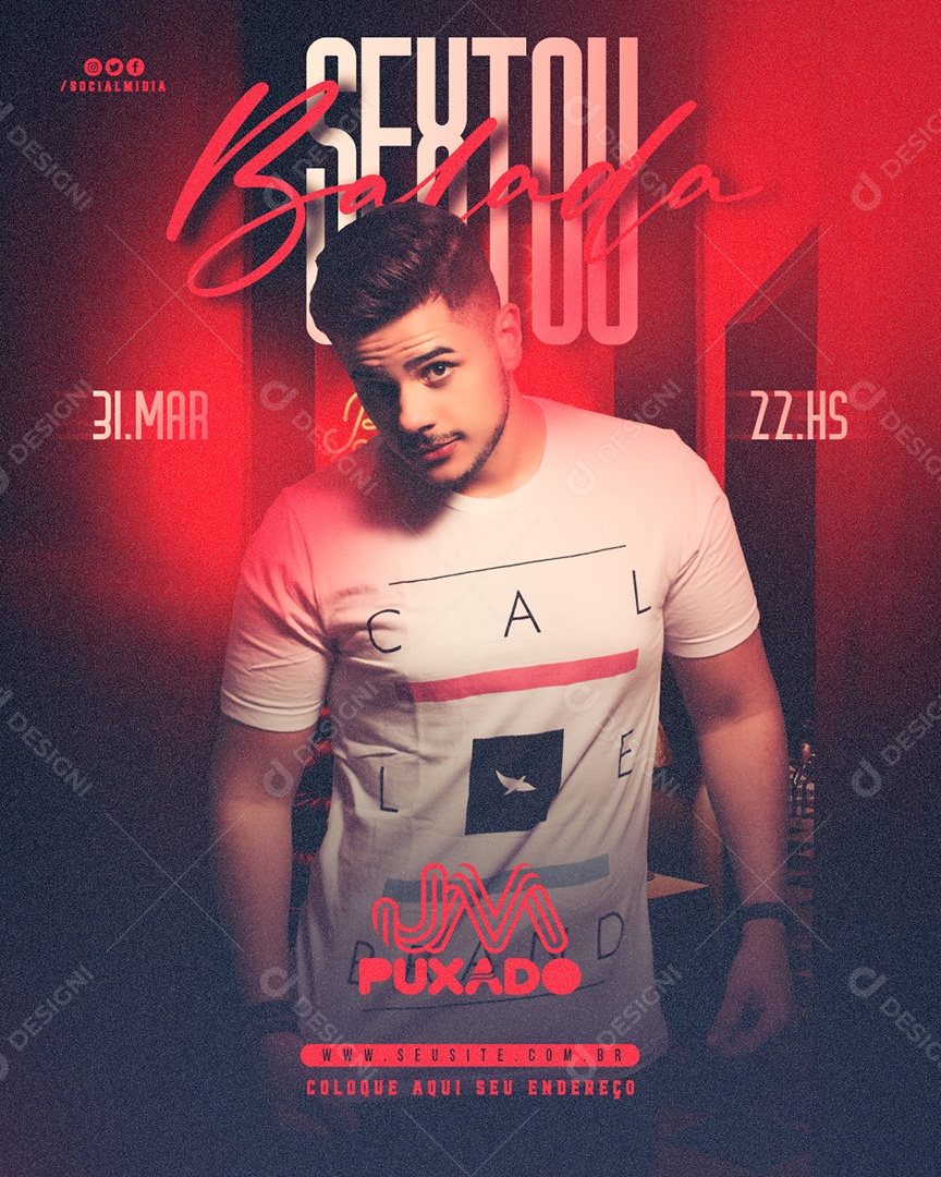 Sextou Balada Jm Puxado Flyer Social Media PSD Editável