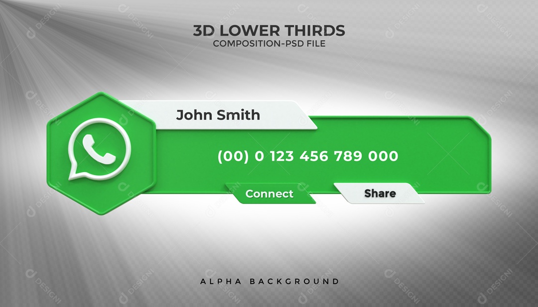 Placa De Perfil Numero Seguir E Compartilhar WhatsApp Elemento 3D PSD