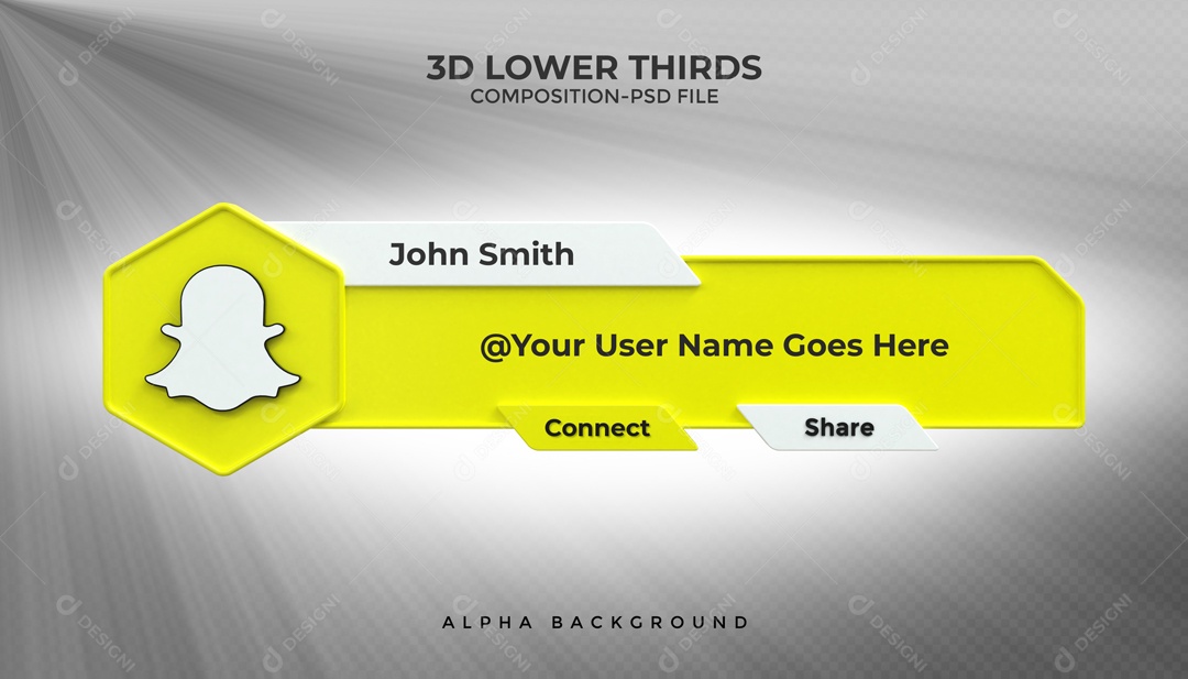 Placa De Perfil Nome Conectar E Compartilhar SnapChat Elemento 3D PSD