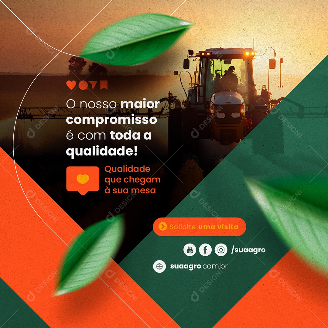 O Nosso Maior Compromisso É Com Toda A Qualidade Agropecuária Social Media PSD Editável